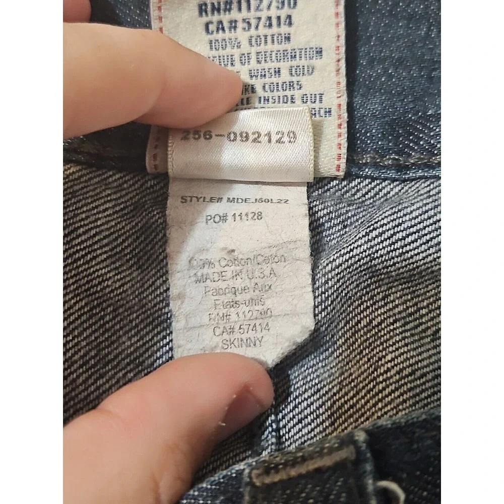 True Religion‎ Jeans Mens 32 x 33 Skinny Dark Wash Faded Distressed
